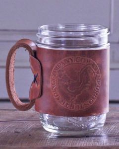 Leather Ball Jar Mug
