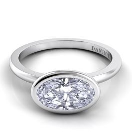 Danhov Per Lei Oval Diamond Ring for Women in 14K White Gold