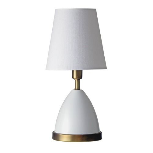 Geo White with Weathered Brass Accents Accent Lamp