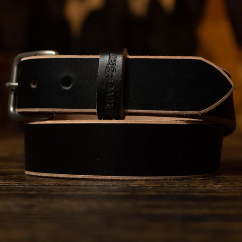 RW Leather Belt in Black Tea-Core (Regular Width 1.5")