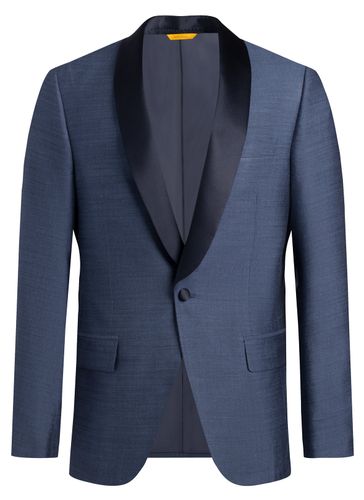 Blue Silk Shawl Collar Dinner Jacket