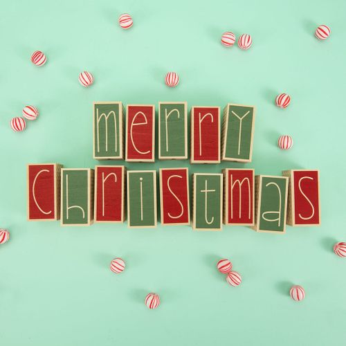 Merry Christmas Letter Blocks