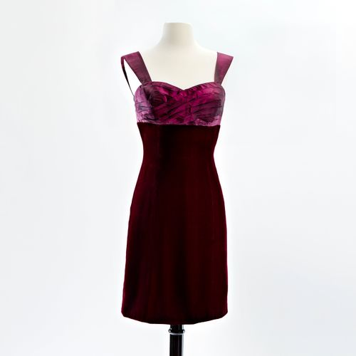 Ingrid Dress in Wine and Black