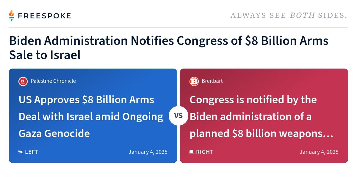 Biden Administration Notifies Congress of $8 Billion Arms Sale to ...