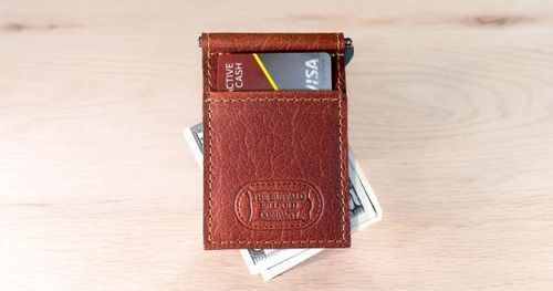 Leather Money Clip Card Holder