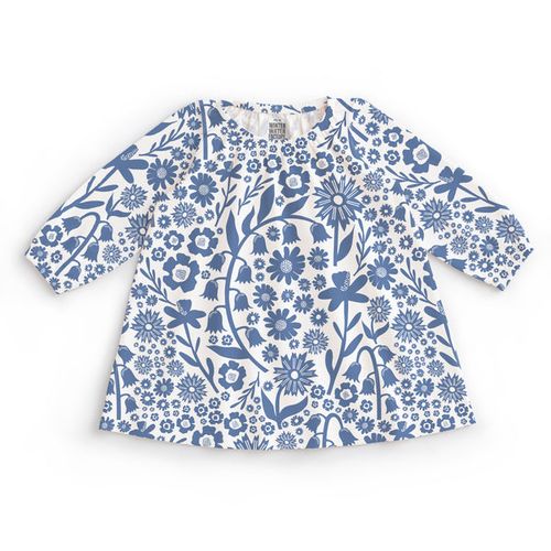 Cedar Baby Dress - Dutch Floral Delft Blue