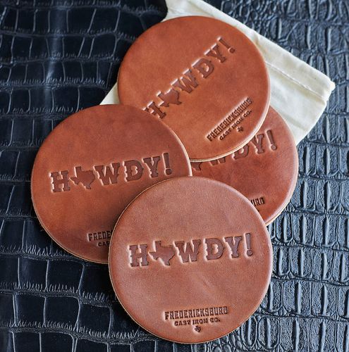 Leather "Howdy" Coasters