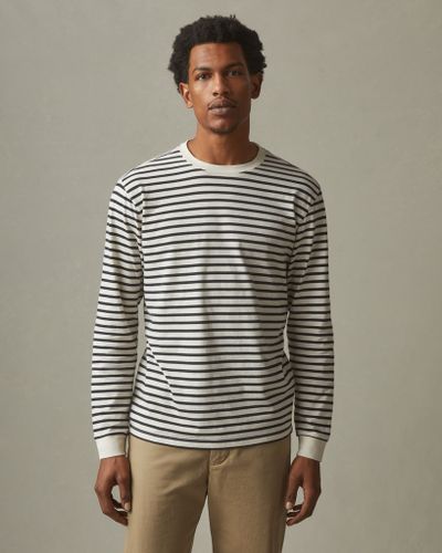 Striped Classic Cotton Crew Tee Long Sleeve