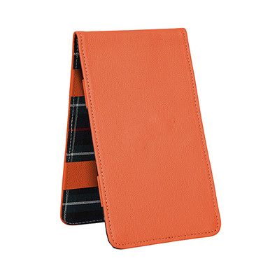 Scorecard and Yardage Book Holder, American Leather with MacKenzie Plaid Interior