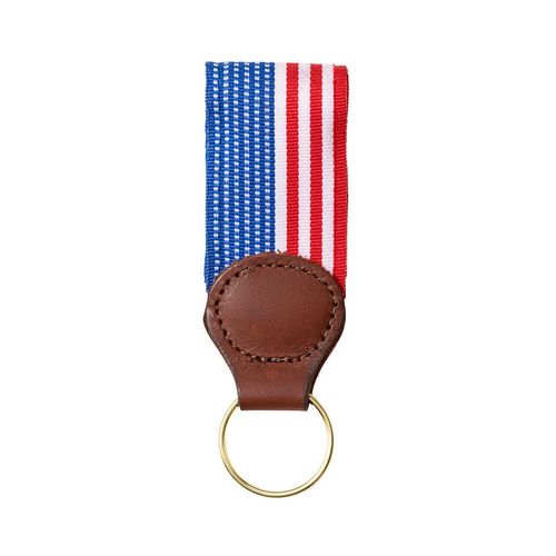 Flag Pattern Grosgrain Ribbon Key Fob