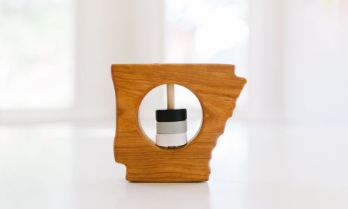 Arkansas State Wooden Baby Rattle