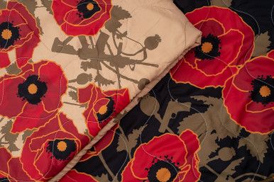 Woobie USA Tribe Throw Blanket - Poppies of War SET of 2 - Bawidamann Art