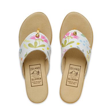 Printed Leather Thong Platform