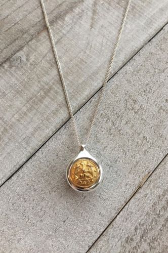 Navy Button Necklace