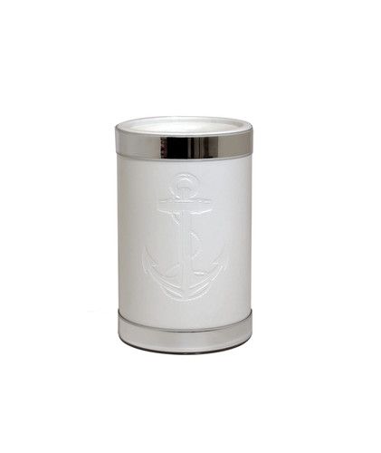 White Castilian Debossed Anchor Wine Cooler