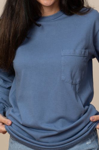 Adult Long Sleeve Crew Neck w/Pocket Viscose Hemp