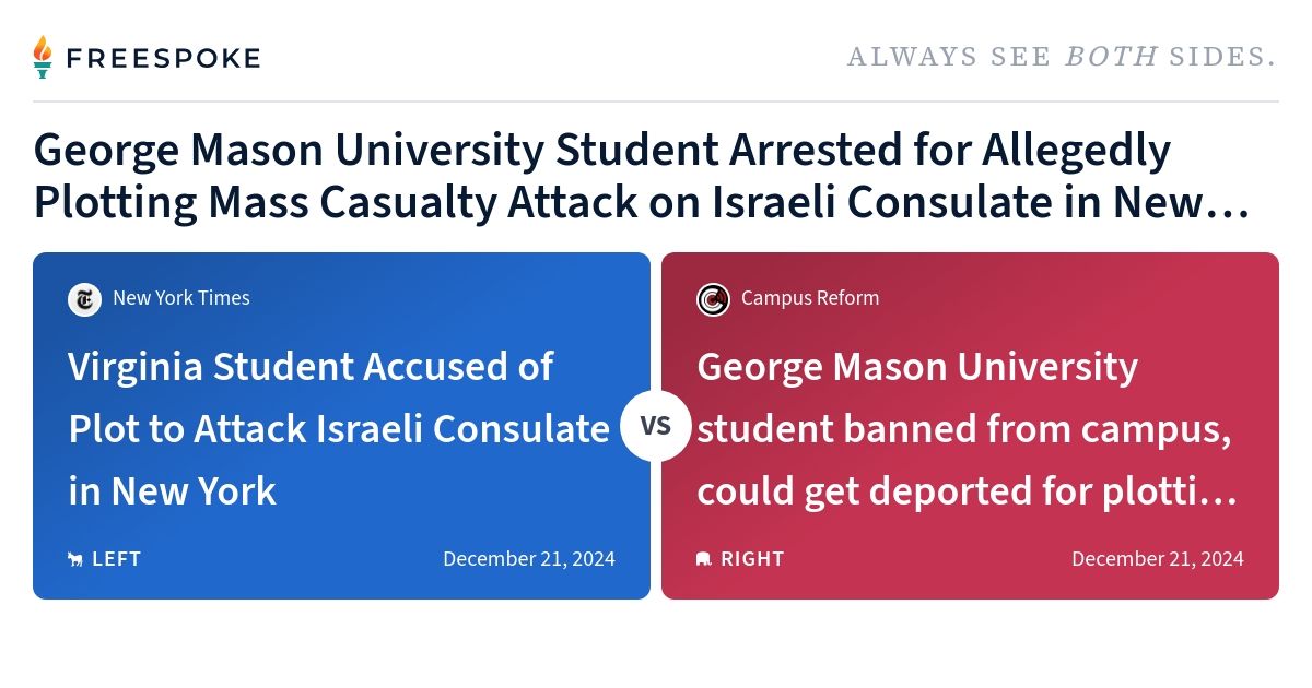 George Mason University Student Arrested For Allegedly Plotting Mass ...