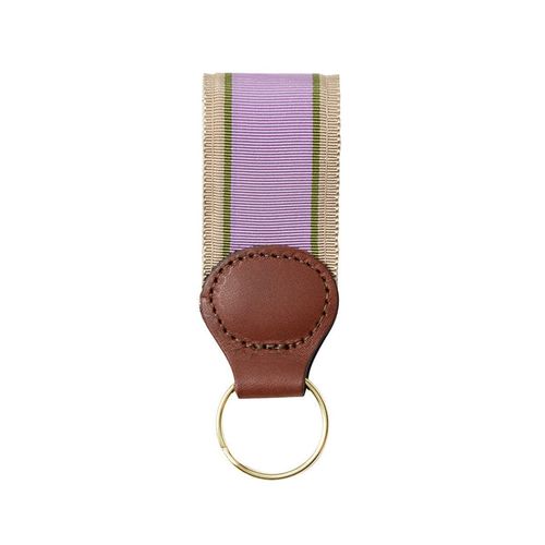 Lavendar, Olice & Tan Grosgrain Ribbon Key Fob