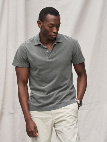 Sueded Cotton Polo Faded Black
