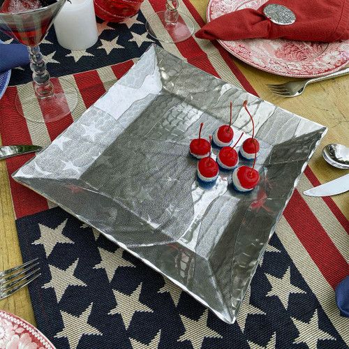 American Flag Large Square Tray